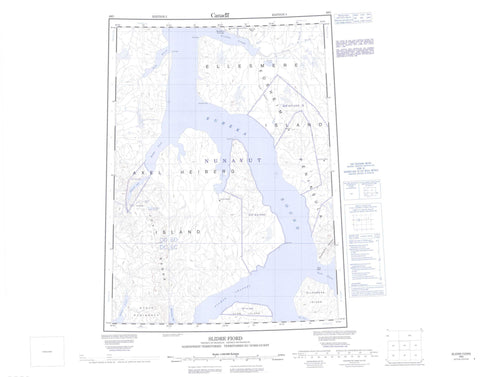 049G Slidre Fiord Canadian topographic map, 1:250,000 scale