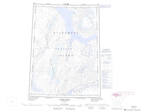 049H Canon Fiord Canadian topographic map, 1:250,000 scale