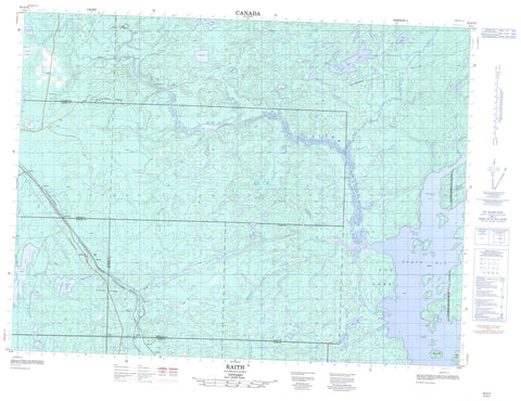 052A13 Raith Canadian topographic map, 1:50,000 scale