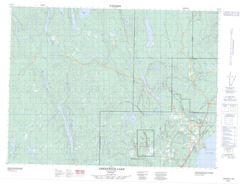 052A15 Greenwich Lake Canadian topographic map, 1:50,000 scale