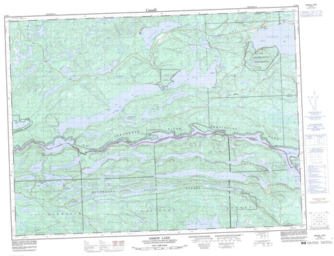 052B01 Arrow Lake Canadian topographic map, 1:50,000 scale