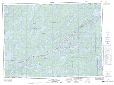 052B03 Knife Lake Canadian topographic map, 1:50,000 scale