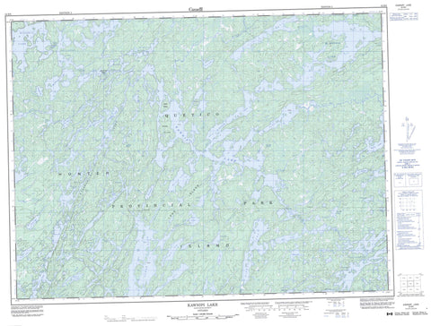 052B06 Kawnipi Lake Canadian topographic map, 1:50,000 scale