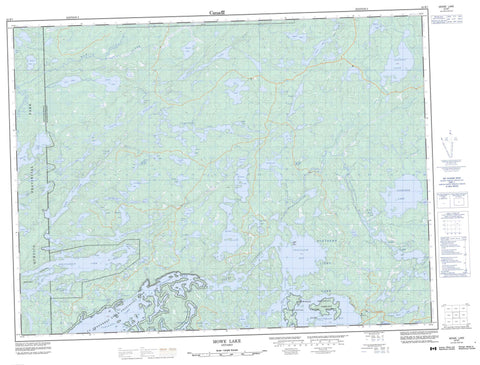 052B07 Mowe Lake Canadian topographic map, 1:50,000 scale