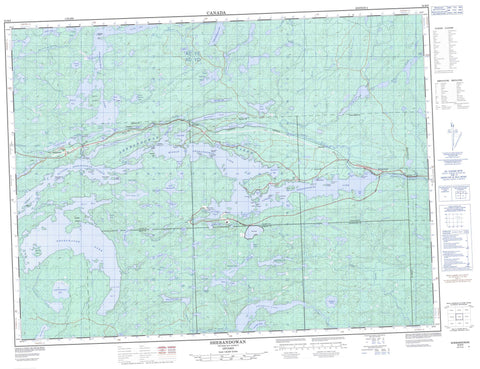 052B09 Shebandowan Canadian topographic map, 1:50,000 scale