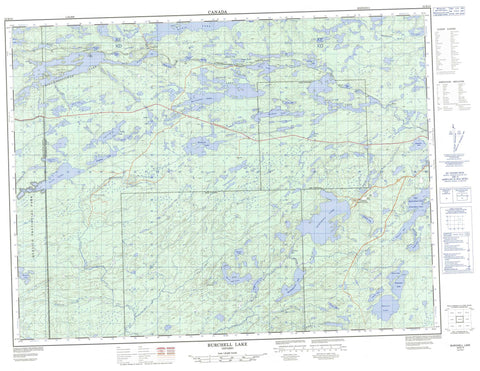 052B10 Burchell Lake Canadian topographic map, 1:50,000 scale