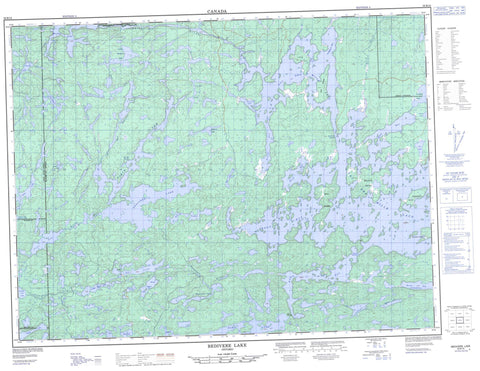 052B15 Bedivere Lake Canadian topographic map, 1:50,000 scale