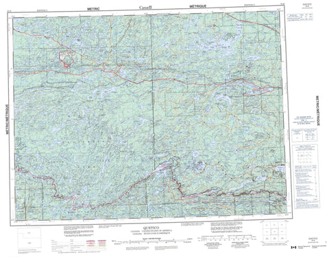052B Quetico Canadian topographic map, 1:250,000 scale