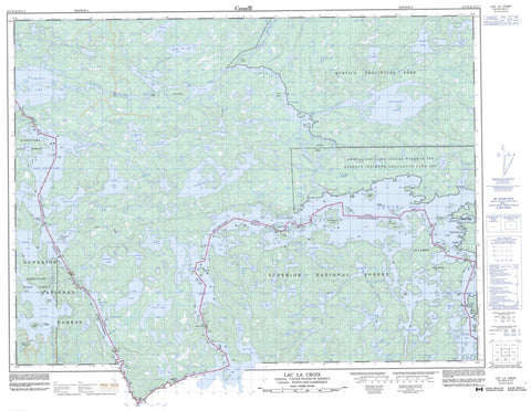 052C08 Lac La Croix Canadian topographic map, 1:50,000 scale