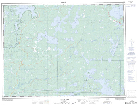 052C16 Manion Lake Canadian topographic map, 1:50,000 scale