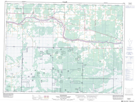 052D09 Pinewood Canadian topographic map, 1:50,000 scale