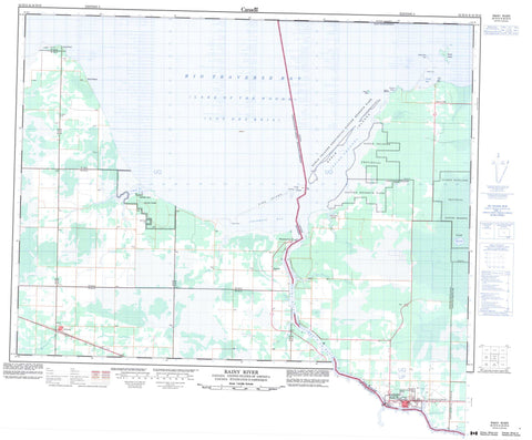 052D15 Rainy River Canadian topographic map, 1:50,000 scale