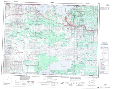 052D Roseau Canadian topographic map, 1:250,000 scale