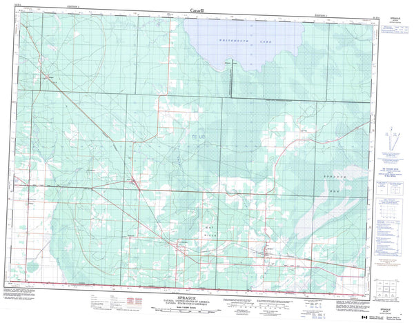 052E04 Sprague Canadian topographic map, 1:50,000 scale