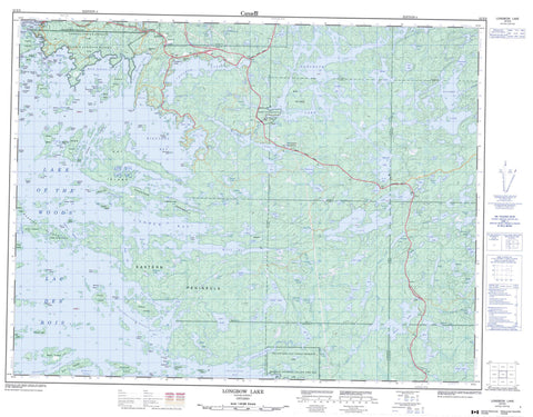 052E09 Longbow Lake Canadian topographic map, 1:50,000 scale