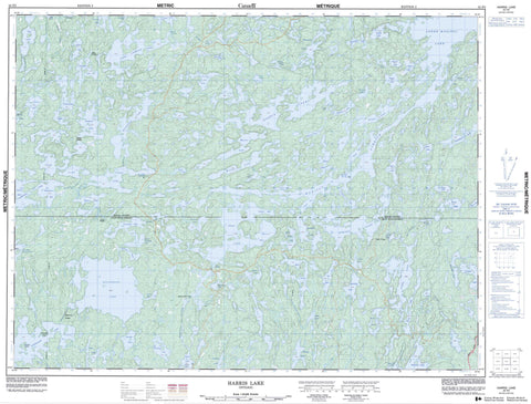 052F03 Harris Lake Canadian topographic map, 1:50,000 scale