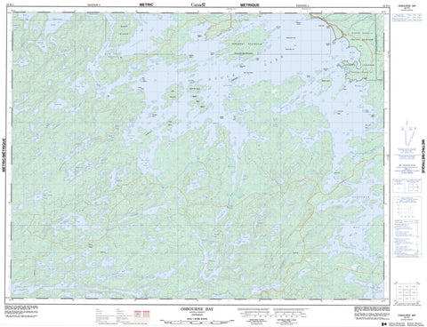 052F11 Osbourne Bay Canadian topographic map, 1:50,000 scale