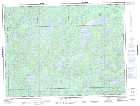 052G03 Gulliver Lake Canadian topographic map, 1:50,000 scale