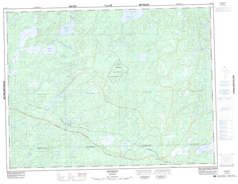 052G06 Bonheur Canadian topographic map, 1:50,000 scale