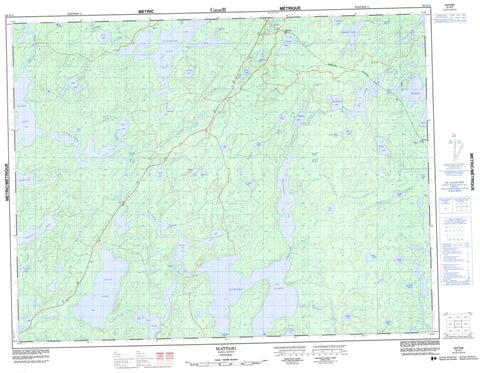 052G11 Mattabi Canadian topographic map, 1:50,000 scale