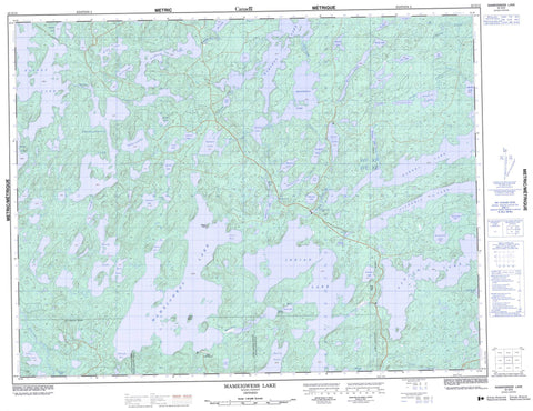 052G12 Mameigwess Lake Canadian topographic map, 1:50,000 scale