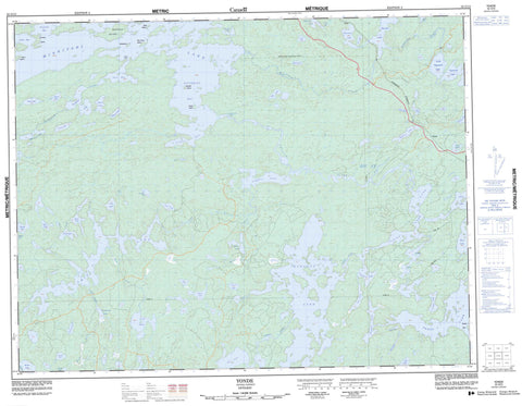 052G13 Yonde Canadian topographic map, 1:50,000 scale