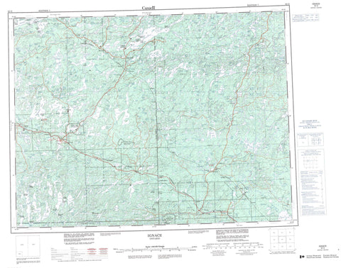 052G Ignace Canadian topographic map, 1:250,000 scale