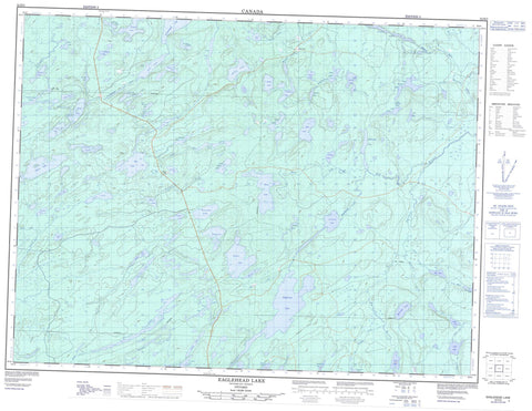 052H03 Eaglehead Lake Canadian topographic map, 1:50,000 scale