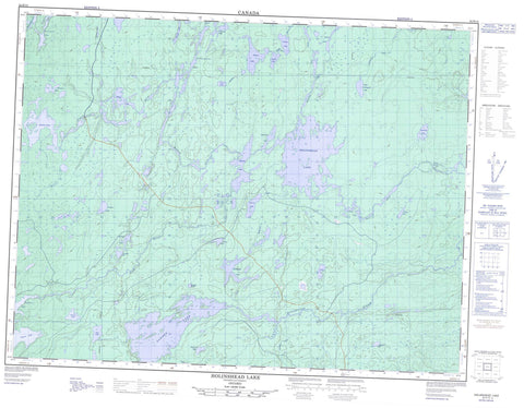 052H12 Holinshead Lake Canadian topographic map, 1:50,000 scale