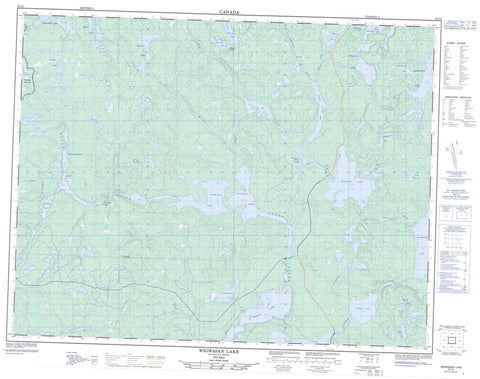 052I03 Wigwasan Lake Canadian topographic map, 1:50,000 scale