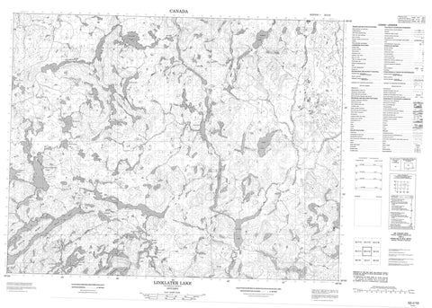 052I10 Linklater Lake Canadian topographic map, 1:50,000 scale