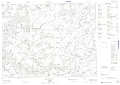 052J05 Expanse Lake Canadian topographic map, 1:50,000 scale