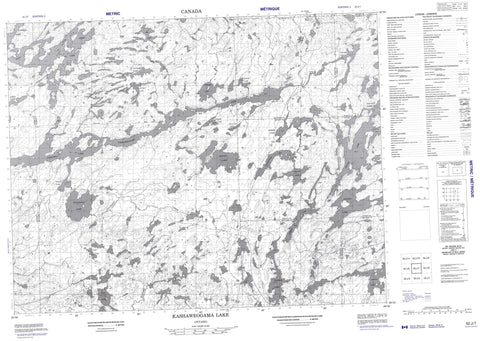 052J07 Kashaweogama Lake Canadian topographic map, 1:50,000 scale