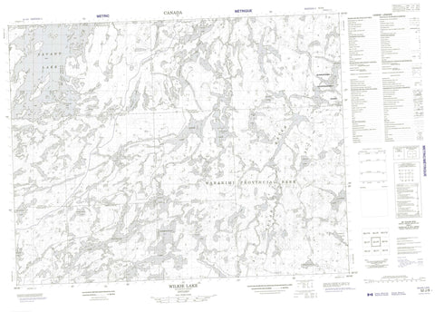 052J08 Wilkie Lake Canadian topographic map, 1:50,000 scale