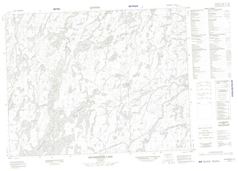 052J09 Neverfreeze Lake Canadian topographic map, 1:50,000 scale