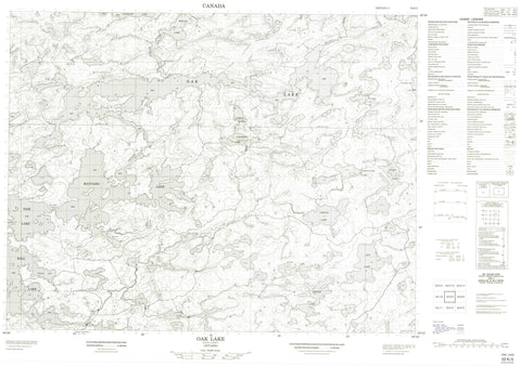 052K05 Oak Lake Canadian topographic map, 1:50,000 scale