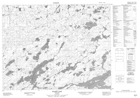 052K09 Wapesi Lake Canadian topographic map, 1:50,000 scale