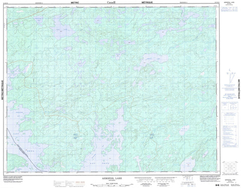 052K10 Aerofoil Lake Canadian topographic map, 1:50,000 scale
