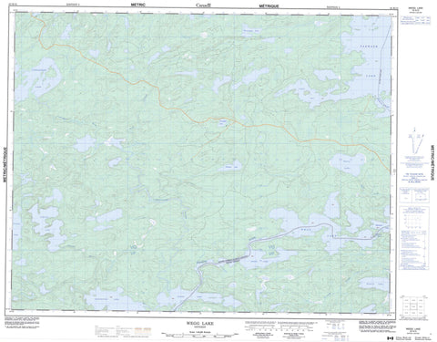 052K12 Wegg Lake Canadian topographic map, 1:50,000 scale