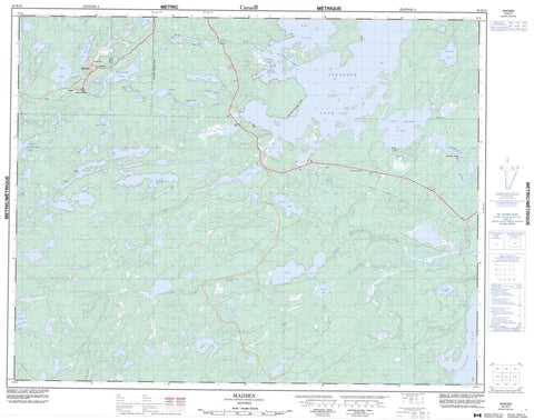 052K13 Madsen Canadian topographic map, 1:50,000 scale