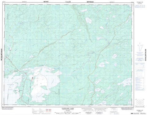 052K14 Pakwash Lake Canadian topographic map, 1:50,000 scale