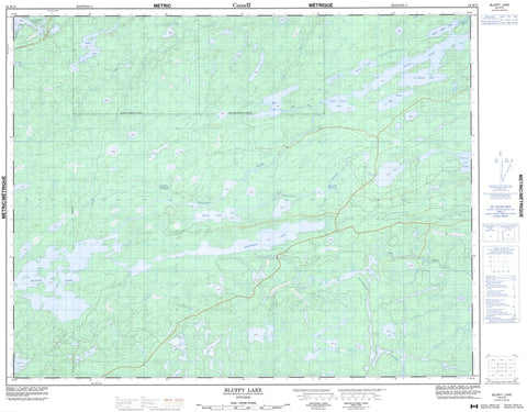 052K15 Bluffy Lake Canadian topographic map, 1:50,000 scale