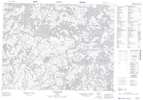 052L01 Lount Lake Canadian topographic map, 1:50,000 scale