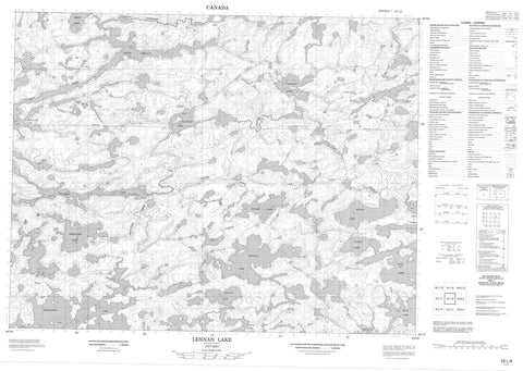 052L08 Lennan Lake Canadian topographic map, 1:50,000 scale