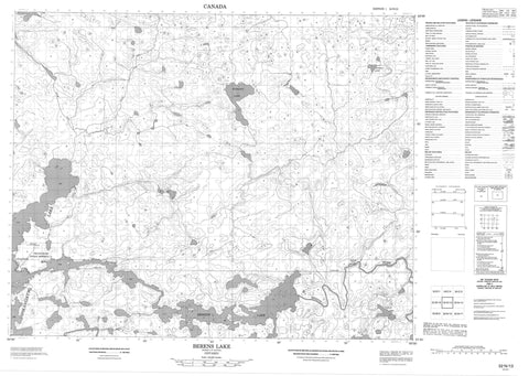 052N13 Berens Lake Canadian topographic map, 1:50,000 scale