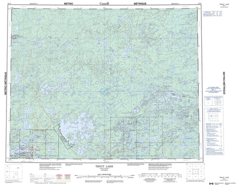 052N Trout Lake Canadian topographic map, 1:250,000 scale