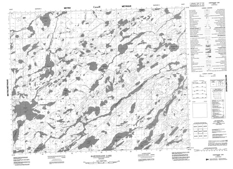 052O07 Kawinogans Lake Canadian topographic map, 1:50,000 scale
