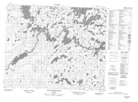 053A13 Big Beaver House Canadian topographic map, 1:50,000 scale