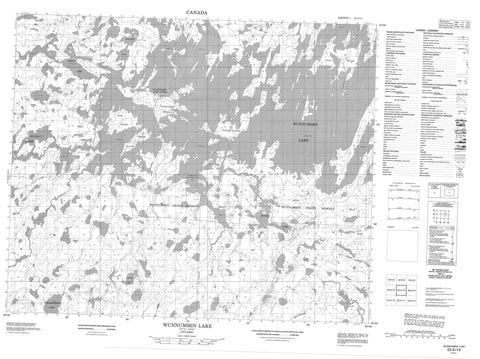 053A14 Wunnummin Lake Canadian topographic map, 1:50,000 scale