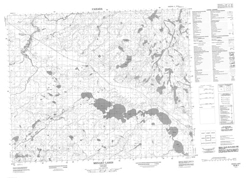 053B01 Menako Lakes Canadian topographic map, 1:50,000 scale